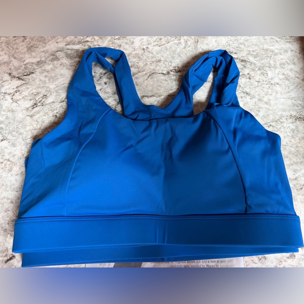 Running Girl High Impact Sports Bra Royal Blue Size Medium (2) NWT w/Sewn Pads - Picture 6 of 9
